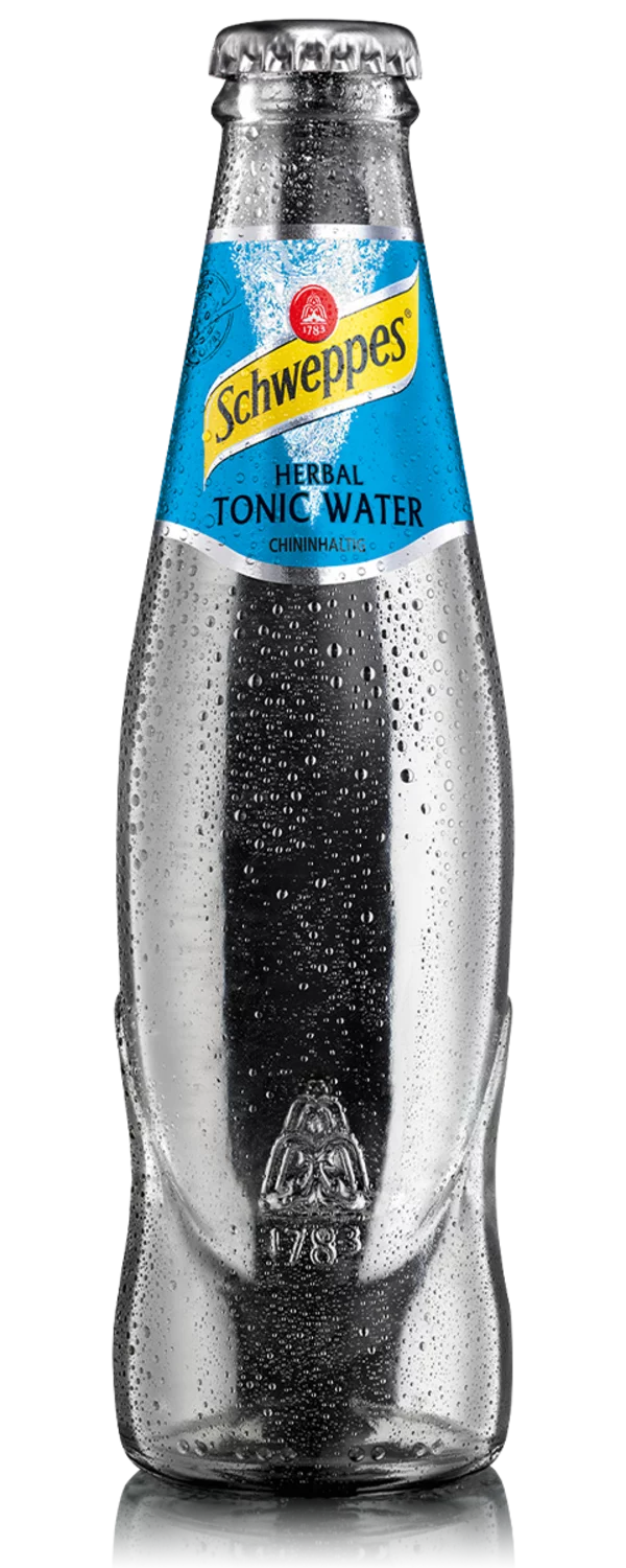 A bottle of Schweppes Herbal Tonic