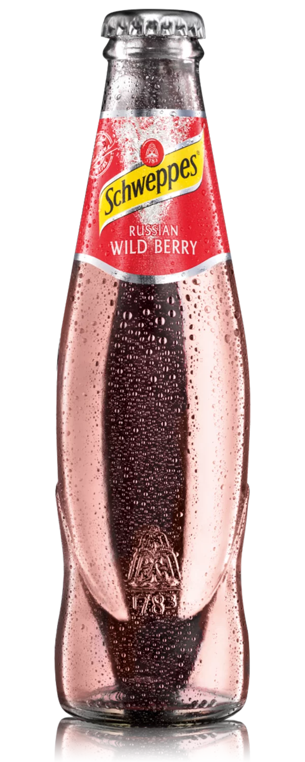 A bottle of Schweppes Russian Wild Berry
